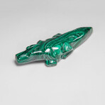 Genuine Polished Malachite Alligator Carving