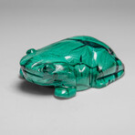 Genuine Polished Malachite Frog Carving // 228.6 g