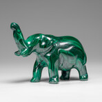 Genuine Polished Malachite Elephant Carving // 209.4 g
