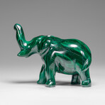 Genuine Polished Malachite Elephant Carving // 209.4 g
