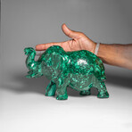 Genuine Large Polished Malachite Elephant Carving