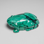 Genuine Polished Malachite Frog Carving // 228.6 g