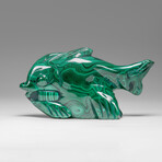 Genuine Polished Malachite Fish Carving // 280 g