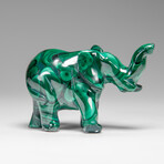 Genuine Polished Malachite Elephant Carving // 197.4 g
