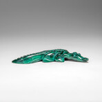 Genuine Polished Malachite Crocodile Carving