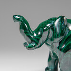 Genuine Polished Malachite Elephant Carving // 197.4 g