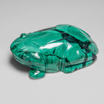 Genuine Polished Malachite Frog Carving // 228.6 g