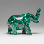 Genuine Polished Malachite Elephant Carving // 209.4 g
