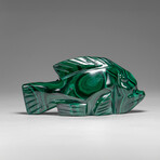 Genuine Polished Malachite Fish Carving // 279.1 g