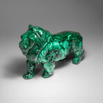 Genuine Polished Malachite Lion Carving // 5.2 lbs