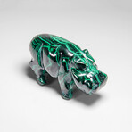 Genuine Polished Malachite Hippo Carving // 355.8 g
