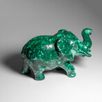 Genuine Large Polished Malachite Elephant Carving