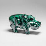 Genuine Polished Malachite Hippo Carving // 355.8 g