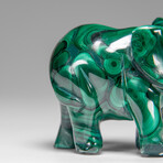 Genuine Polished Malachite Elephant Carving // 197.4 g