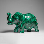Genuine Large Polished Malachite Elephant Carving