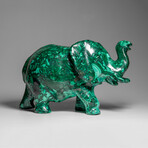 Genuine Large Polished Malachite Elephant Carving
