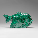 Genuine Polished Malachite Fish Carving // 280 g