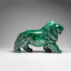 Genuine Large Polished Malachite Lion Carving