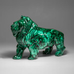 Genuine Polished Malachite Lion Carving // 5.2 lbs