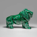 Genuine Polished Malachite Lion Carving // 5.2 lbs