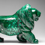 Genuine Large Polished Malachite Lion Carving