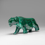 Genuine Polished Malachite Panther Carving