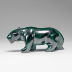 Genuine Polished Malachite Panther Carving // 192.2 g