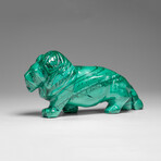 Genuine Polished Malachite Lion Carving // 1.3 lbs