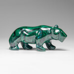 Genuine Polished Malachite Panther Carving // 192.2 g