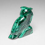 Genuine Polished Malachite Owl Carving // 220 g