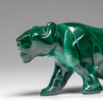 Genuine Polished Malachite Panther Carving