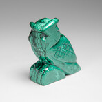 Genuine Polished Malachite Owl Carving // 220 g