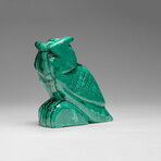 Genuine Polished Malachite Owl Carving // 220 g