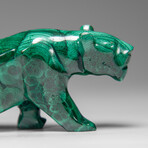 Genuine Polished Malachite Panther Carving