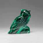 Genuine Polished Malachite Owl Carving // 220 g