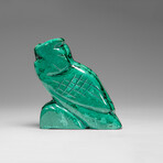 Genuine Polished Malachite Owl Carving // 220 g