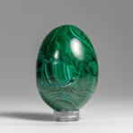 Genuine Polished Malachite Egg with Acrylic Stand // 160 g