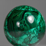 Genuine Polished Malachite Sphere with Acylic Stand // 2.5 lbs