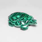Genuine Polished Malachite Turtle Carving