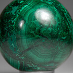 Genuine Polished Malachite Sphere with Acylic Stand // 680.2 g