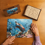 Shimmering Turtle Wooden Jigsaw Puzzle // 1000 Piece