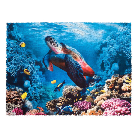 Shimmering Turtle Wooden Jigsaw Puzzle //  1000 Piece