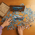 Shimmering Turtle Wooden Jigsaw Puzzle // 1000 Piece