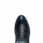 Western Collection Kansas // Python Leather Cowboy Boot // Black + Blue (US: 8.5)