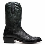 Western Collection Kansas // Python Leather Cowboy Boot // Black (US: 9)