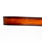 Montana // Caiman & Calf Leather Belt // Aged Brown (48)