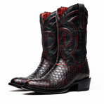 Western Collection Kansas // Python Leather Cowboy Boot // Black Cherry (US: 8.5)