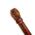 Montana // Caiman & Calf Leather Belt // Aged Maple (36)