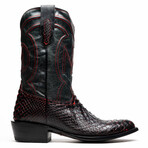 Western Collection Kansas // Python Leather Cowboy Boot // Black Cherry (US: 8.5)
