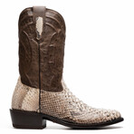 Western Collection Kansas // Python Leather Cowboy Boot // Natural (US: 8.5)